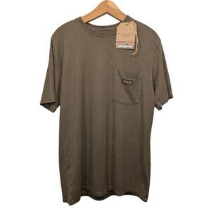 Patagonia Men's Burnie Brown Work Pocket Tee Shirt NWT